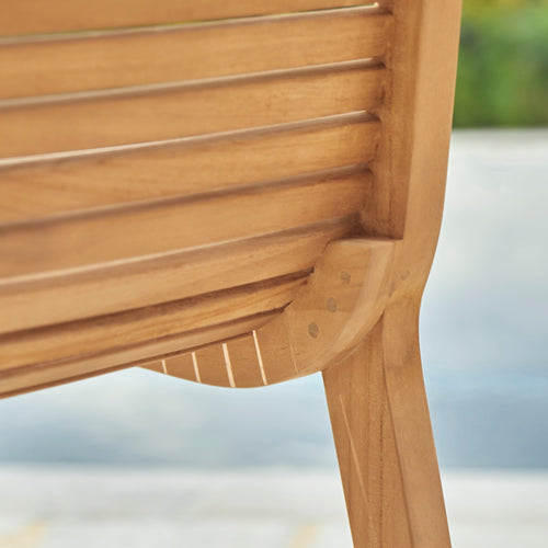 Tikamoon Teo - Massief teakhouten tuinset met 4 stoelen - Naturel