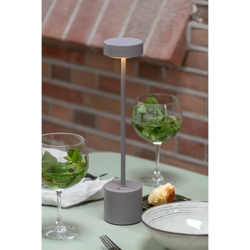 Leitmotiv tafellamp Ganar LED - grijs - Ø8cm - vtwonen shop