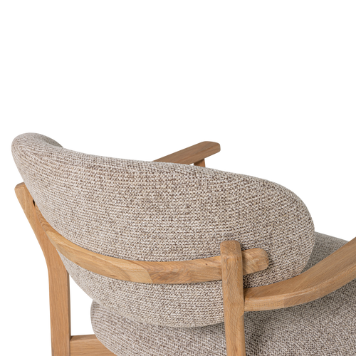 WOOOD fauteuil met houten frame Udar - Polyester - Naturel - 76x68x75
