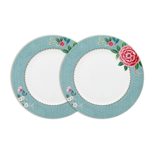 Pip Studio Blushing Birds Dinerborden - Servies - Set van 2 borden - Blauw - 26.5cm - vtwonen shop