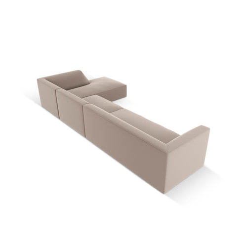 Cosmopolitan Design - Modulaire hoekbank rechts Siena 5-zits, imitatieleer lichtbruin - 180x366x69cm
