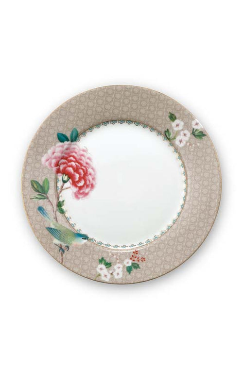 Pip Studio Blushing Birds Ontbijtborden - Servies - Set van 4 borden - Khaki - 21cm - vtwonen shop