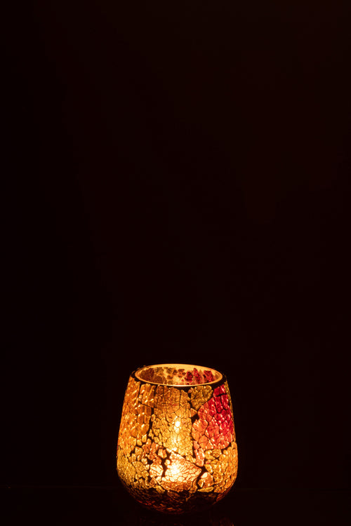 J-Line kaarshouder Sunset - glas - mix - medium