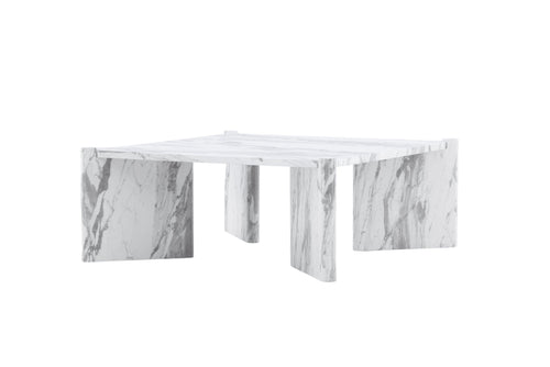 Rebellenclub Salontafel Makai - 100 x 100 cm - Wit marmerlook
