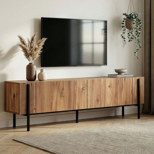 Calicosy - TV-meubel ATLAS - Donker hout 180x30x45 cm
