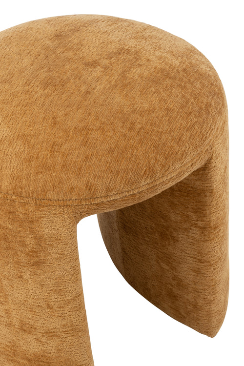 J-Line kruk Rond - textiel - oker