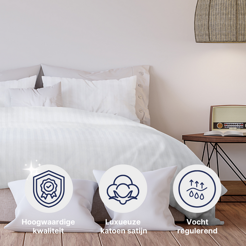 Ten Cate dekbedovertrek - 100% katoensatijn - 240x200/220 - wit - vtwonen shop