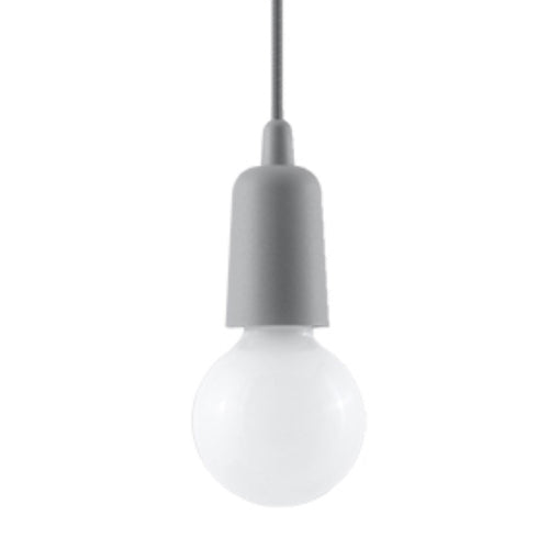 Sollux Lighting Hanglamp DIEGO 1 grijs - 9x9x90cm