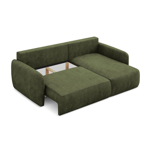 LaMiaSofa hoekbank rechts Corle - chenille stof - olijf - 207x148x86