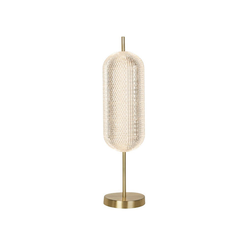 Searchlight Capsule LED-tafellamp, satijnen messing metalen en acryl kap
