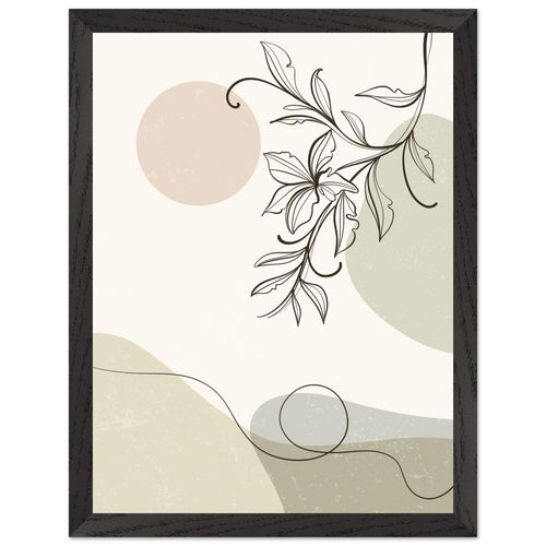 Artfulprints Poster met Lijst Boho – Soft botanics   - 30x40 cm - beige