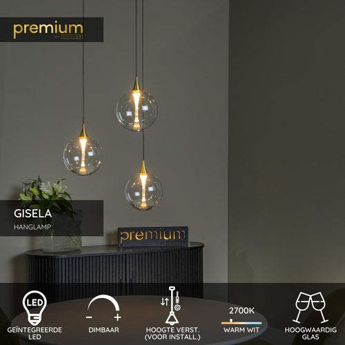 Lucide hanglamp GISELA - Geïntegreerde LED - Transparant