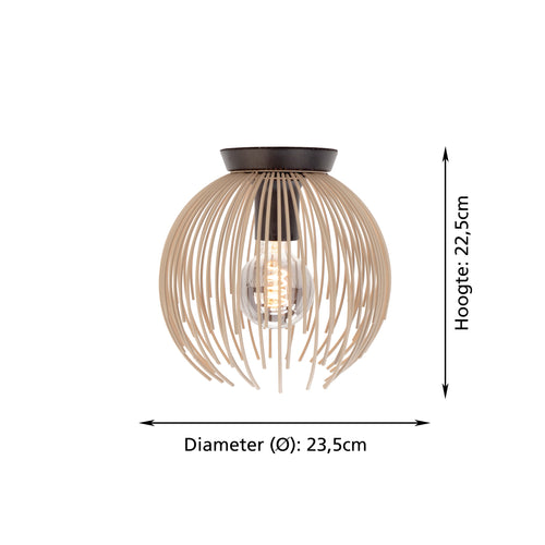 EGLO plafondlamp Venezuela-A - E27 - Ø 23.5 cm - zandkleur