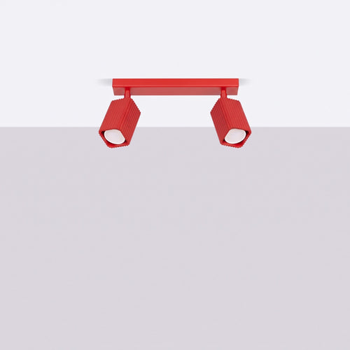 Sollux Lighting Plafondlamp RAYO 2 rood - 30x6x16,5cm