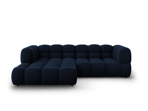 Cosmopolitan Design Modulaire hoekbank links Sky 3-zits, flueel, koningsblauw - 162x244x70cm
