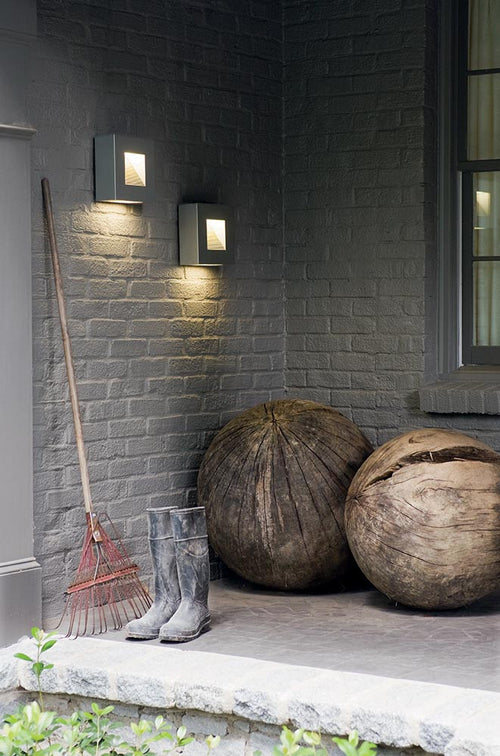 Elstead Luna - LED 2 Lichts Buiten Wandlamp Satijn Zwart IP44