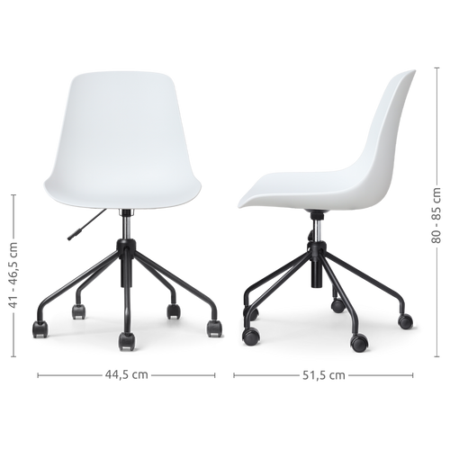 Nolon Nout-Pip Bureaustoelen Set van 2 - Wit - Zwart Onderstel - vtwonen shop