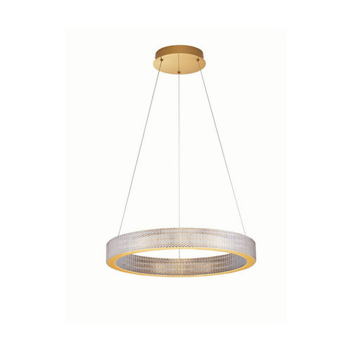 Nova Luce KINARA Geïntegreerde LED-hanglamp voor plafond, platina goud, Triac dimbaar, 70W, 5286lm, 3000K