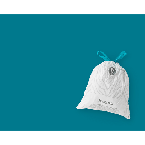 Brabantia PerfectFit afvalzak met trekbandsluiting, code W, 5 liter, 20 stuks/rol 137884 - White