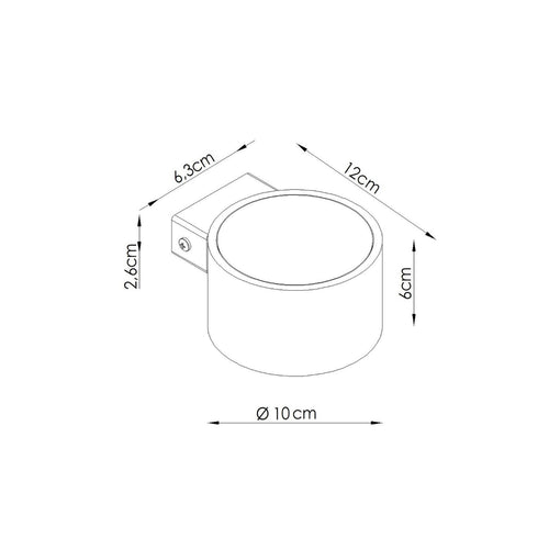 Sollux Lighting Wandlamp MODO 1 wit Gx53 - 10x12x6cm