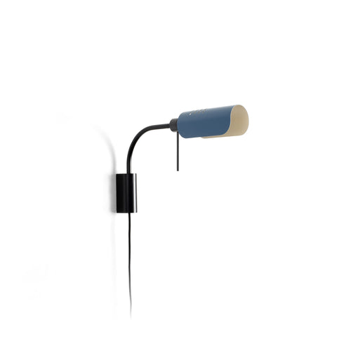 Faro Martinica Kleine leeswandlamp zwart, blauw 1x E27