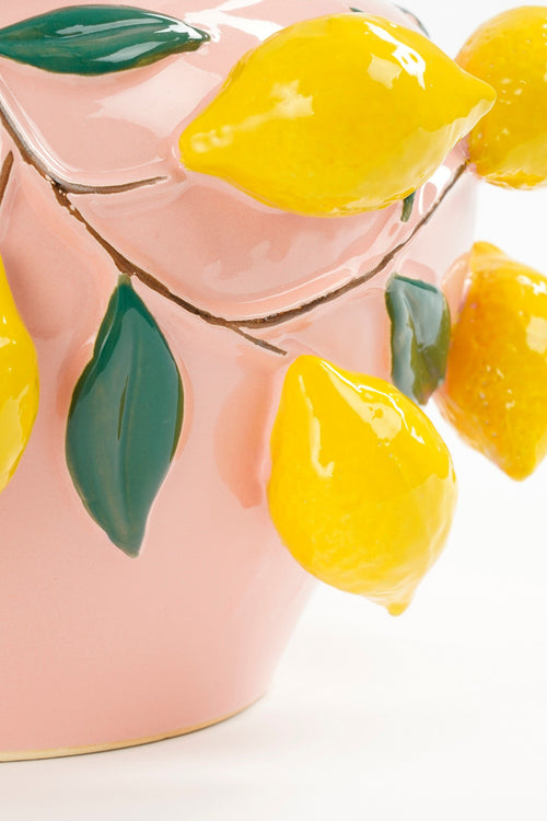 Mica Decorations Melika Bloempot Binnen - H19 x Ø29 cm - Keramiek - Lichtroze