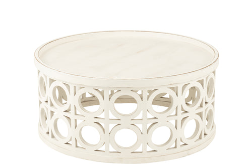 J-Line salontafel Gekerfd - hout - wit - vtwonen shop