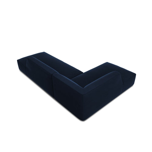 Cosmopolitan Design - Modulaire hoekbank links Siena 4-zits, flueel koningsblauw - 180x273x69cm