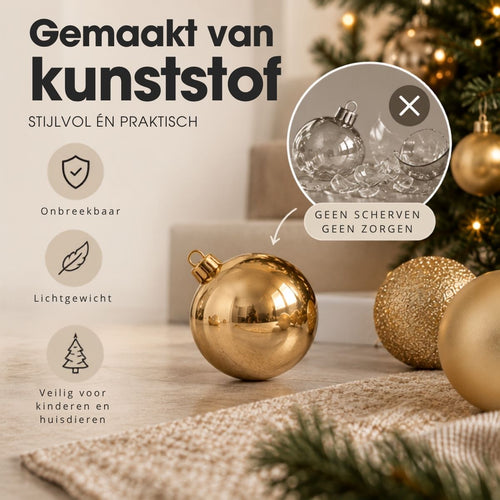 Mica Decorations Kerstballenset Onbreekbaar Rood 27 Stuks - Gemaakt van Gerecycled Polystyreen - Diameter 8 cm - Ideaal voor Gezinnen met Kinderen en