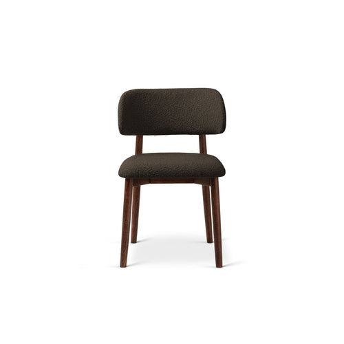 Set van 2 stoelen met gesp Evan boucle bruin - 51x49.5x77cm
