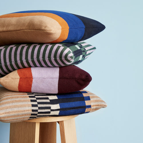 Hübsch gebreid kussen Line - katoen - 60x40cm - vtwonen shop