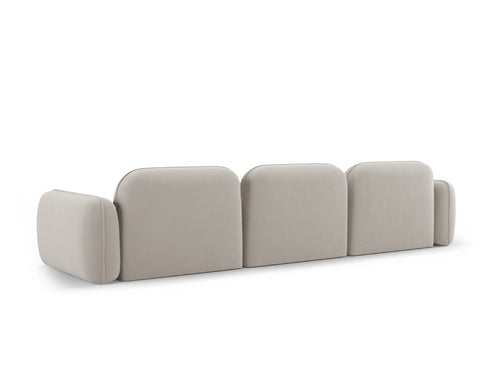 Cosmopolitan Design Modulaire bank Sydney 4-zits, flueel, lichtbeige - 90x320x70cm