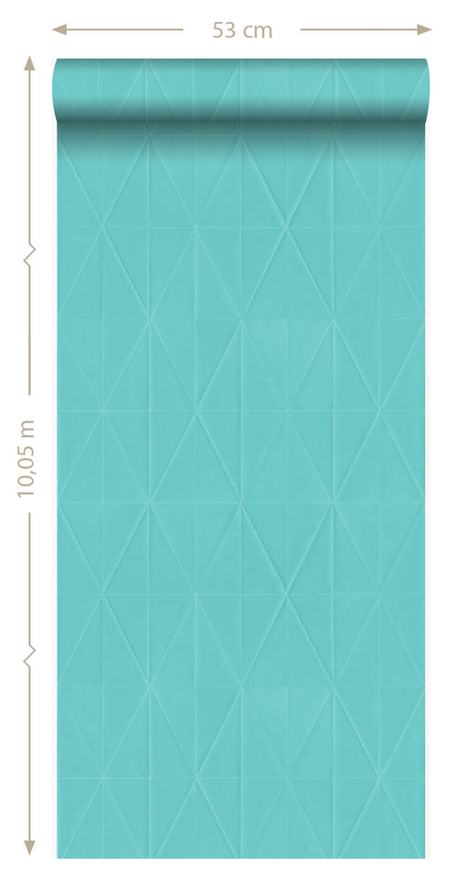 Origin Wallcoverings behang grafische vorm turquoise - 53 cm x 10,05 m - 347234 - vtwonen shop