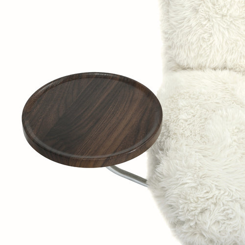 DÉJA Living Draaifauteuil Morten - Beige Fluffy/Chrome - Incl. Tafeltje - vtwonen shop