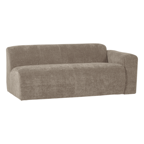WOOOD 2-zits bank arm rechts Mojo Base - Rib - Donkerzand - 74x185x97