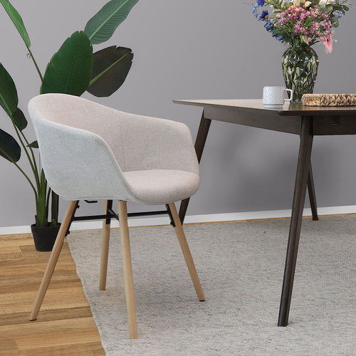 Nolon Nena-Otis Eetkamerstoelen Set van 2 - Beige - Houten Poten - vtwonen shop