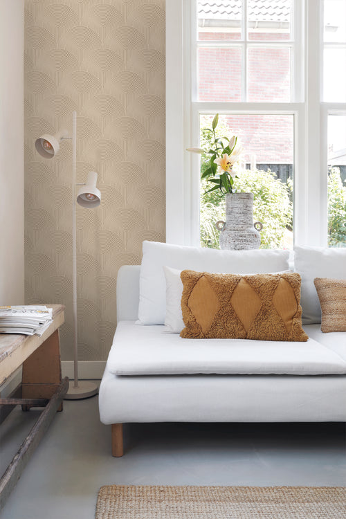 ESTAhome behang 3D-motief donker beige - 50 x 900 cm - 131102 - vtwonen shop