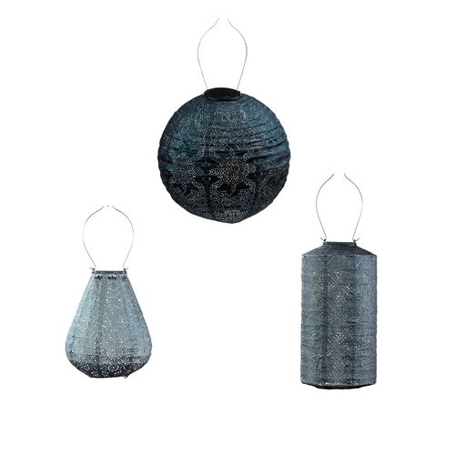 Lumiz solar lampion - blauwe set - 3 stuks - vtwonen shop