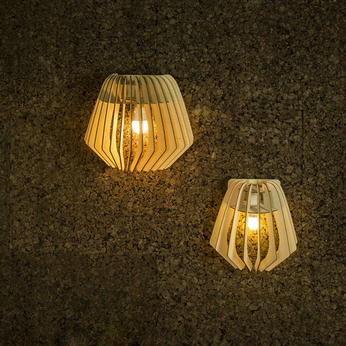 Bomerango Wall Spin houten muurlamp met koordset wit - Medium