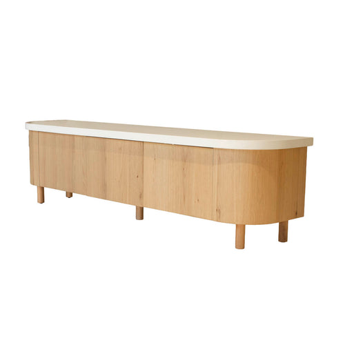 DÉJA Living Tv-meubel Toledo - Naturel Hout/Terrazzo - 180x40x35cm - vtwonen shop