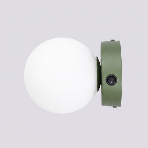 Sollux Lighting Wandlamp YOLI 1 olijfgroen met schakelaar - 12x14x12cm