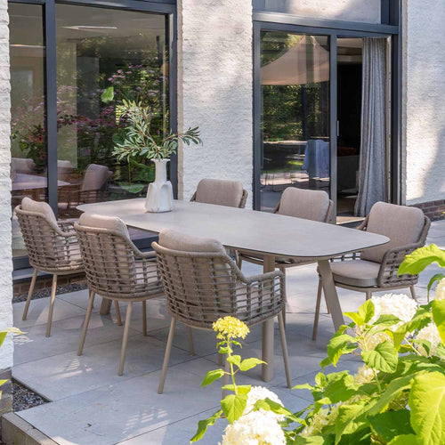 Taste by 4 Seasons tuinset Puglia 7-delig - Manolo tuintafel 240x103 cm - printed ceramic latte