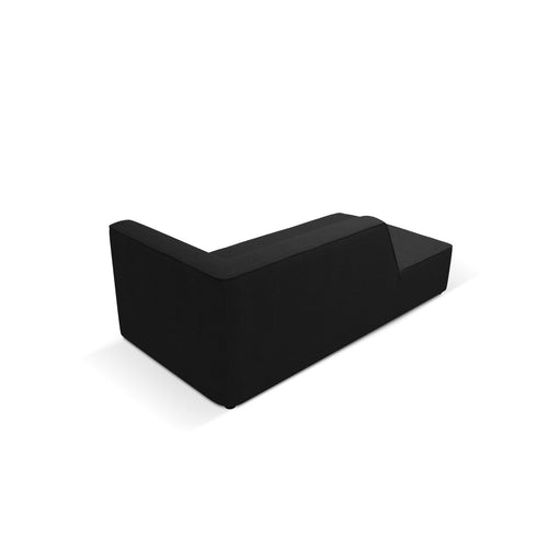 Cosmopolitan Design - Linker meridiaan Siena structurele stof zwart - 181x93x69cm