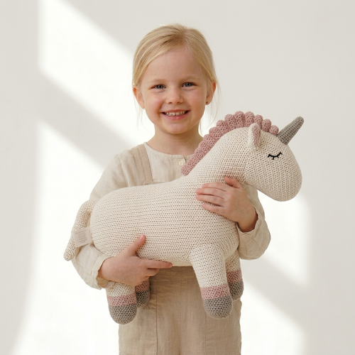 Pintado & Lacado knuffeldier Eenhoorn - wit - 46 cm