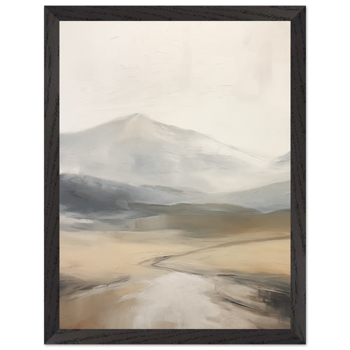 Artfulprints Poster met Lijst Abstract - Fuji path   - 30x40 cm - Taupe