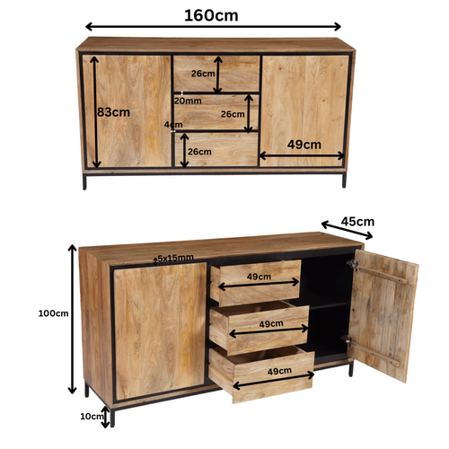 Starfurn  dressoir RichWood - bruin - 45x160x85cm