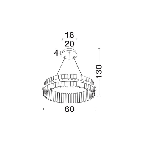 Nova Luce KEZO Hanglamp Platina Goud Triac Dimbaar LED 45W 2700lm 3500K