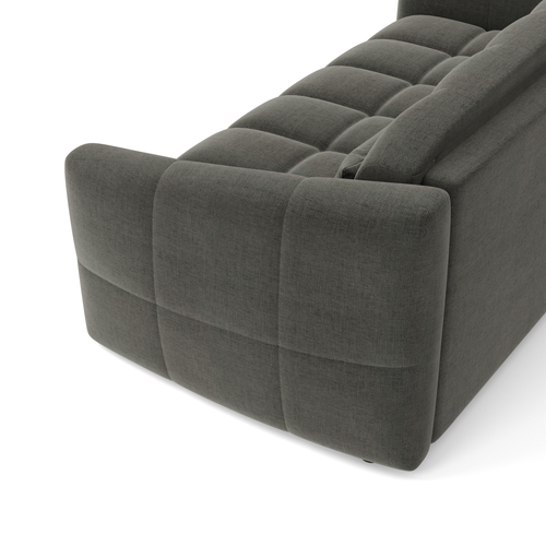 Sia Home - Dunlopillo-slaapbank 140 cm NORA - fluweel grafietgrijs 225cm