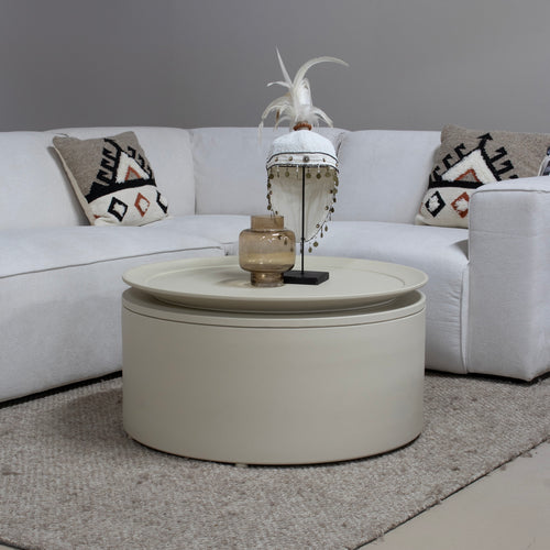 DÉJA Living Salontafel Byske Rond - Beige - 80x80x35cm - vtwonen shop