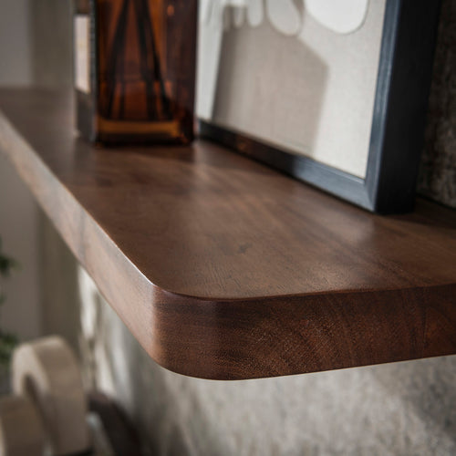 Giga Living Wandplank Carve - Bruin Hout - 90x20x4cm